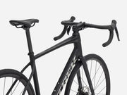 Black endurance road bicycle on a white background
