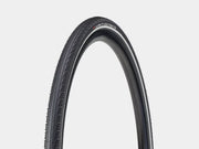 Bicycle tire with tread pattern on a white background