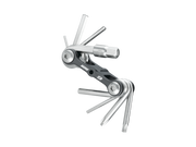 Multitool with various components on a white background