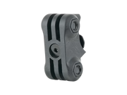 A black plastic quick-release mounting bracket with three screw holes and hexagonal adjustment points, shown on a plain white background.