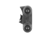 A dark gray metal mounting bracket with two visible screws, isolated on a plain white background.