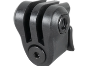 A black plastic quick-release mounting clip with a hex screw and a star drive screw, shown on a plain white background.