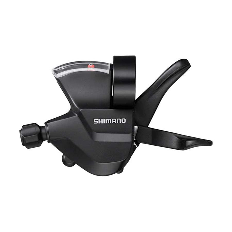 Shimano bicycle shift lever on a white background