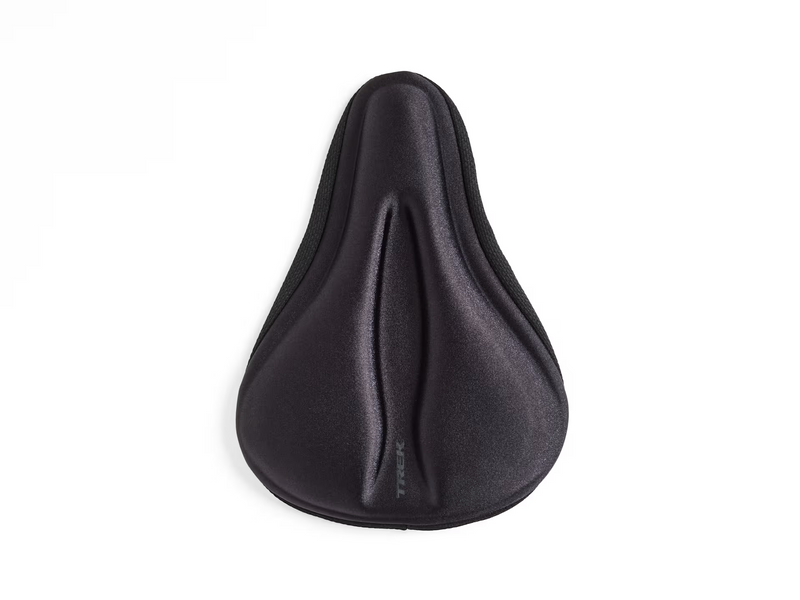 Black bicycle seat on a white background
