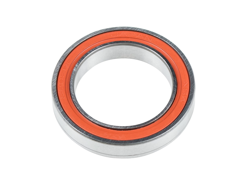 A metal bearing with a bright orange inner ring, shown on a plain white background.