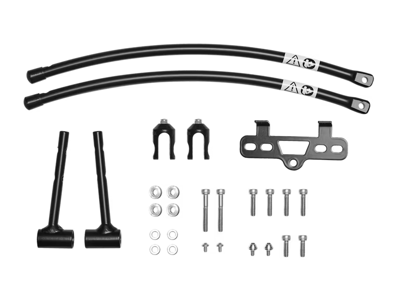 An image of all the parts included in the Electra MIK Rear Rack