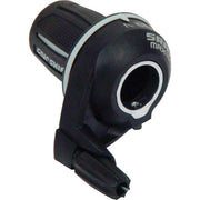 Black bicycle handlebar clamp with 'Grip Shift' branding on a white background
