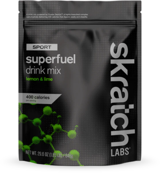 Skratch Labs Sport Superfuel drink mix package on a white background