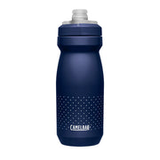 Navy Blue Water Bottle with dots and the logo Camelbak