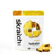 Skratch Labs pineapple hydration sport drink mix package on a white background