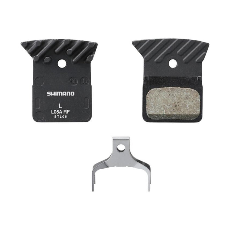 Shimano L05A‑RF Resin Brake Pad Pair with Fins & Spring