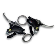 Shimano ST‑EF29 shifter and V‑brake lever combo, left and right units shown on a white background.