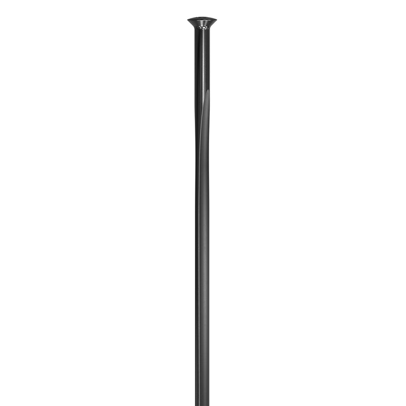 a close up of the straighpull bike spoke against a white backgroiund