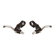 Pair of bicycle handlebar未婚s with Tektro branding on a white background
