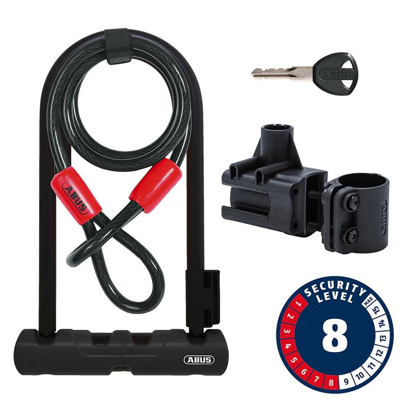 Abus Ultra 410K + Cobra Cadenas en U Clé 170x230mm 6.7''x9'' Épaisseur en mm 12mm Vert