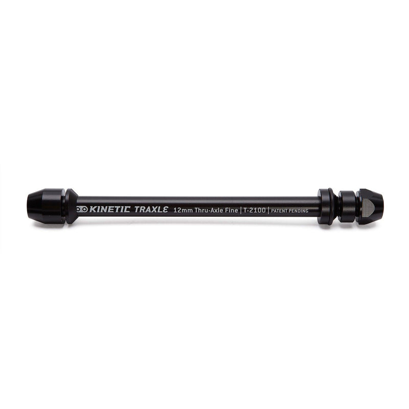 Kinetic T-2100 Traxle Fine 12 mm thru axle for indoor trainer compatibility on a white background