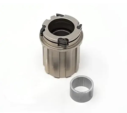 Wahoo Shimano/SRAM freehub adapter with lockring shown on a white background